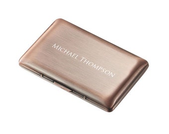 Business Card Holder Personalized, Antique Copper Stainless Steel Business Card Case Personalized, Business card holder Engraved