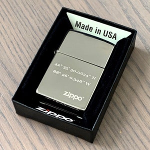 Genuine Zippo Lighter Personalized, Zippo Logo Black Ice Zippo Engraved, Original Zippo Guaranteed