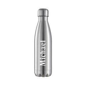 Engraved water bottle, 16oz Stainless Steel Vacuum Insulated Water bottle Engraved, Sports Water Bottle, Insulated Water Bottle Silver