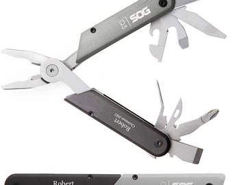 Custom Engraved SOG w/ multi tools Pocket Knife: Groomsmen Gift, Father's Day, Anniversary Gift