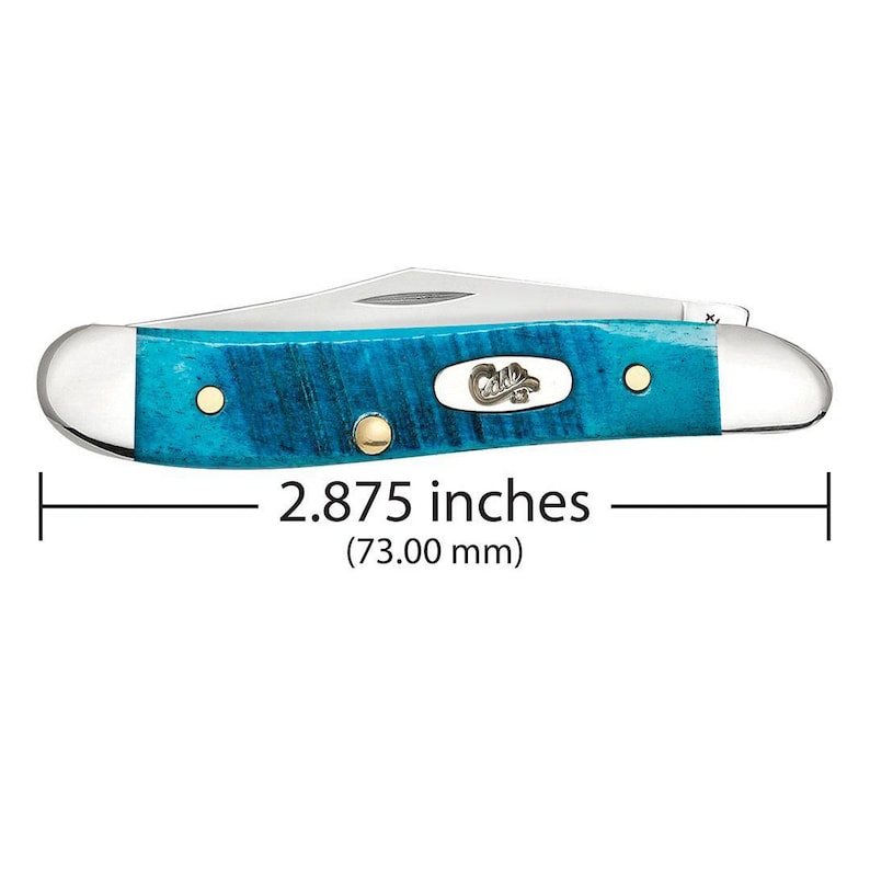 Case knife Engraved Case Caribbean Blue Bone Peanut Pocket Etsy