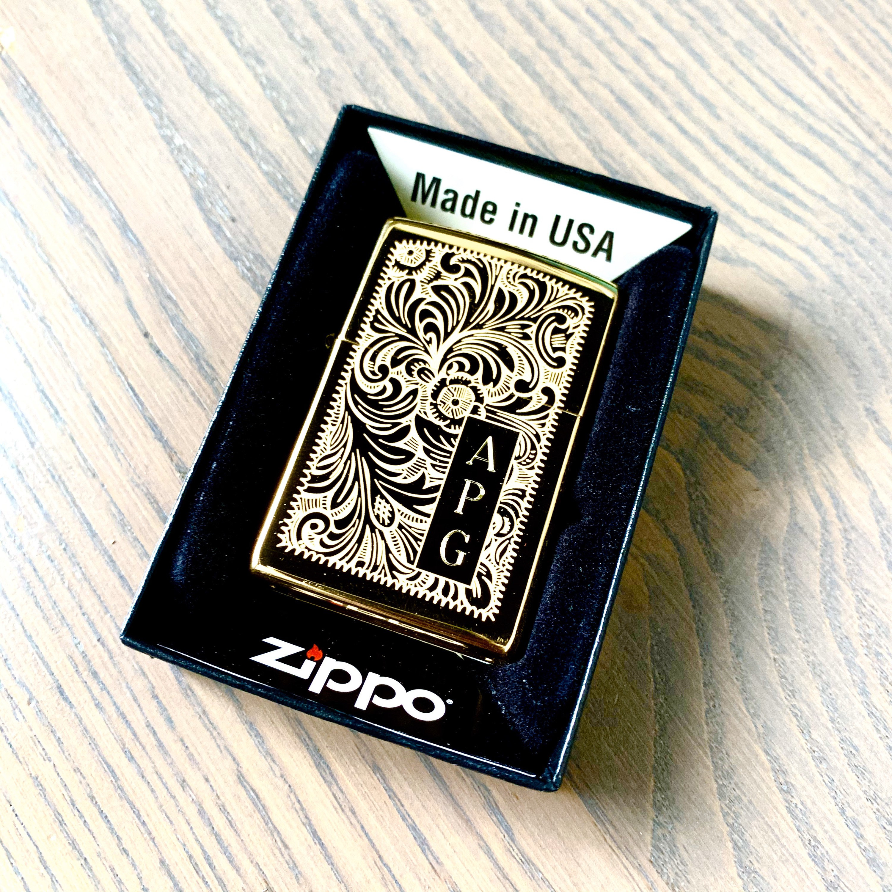 Genuine Zippo Lighter Personalized, Venetian High Polish Brass Zippo  Engraved, Original Zippo Guaranteed 