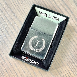 Genuine Zippo Lighter Personalized, Classic Brushed Chrome Zippo Engraved, Groomsmen Gift, Fathers day Gift, Birthday, Anniversary Gift
