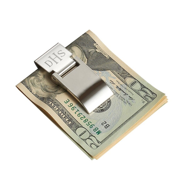 Custom Engraved Hinged Money Clip: Gift for him, Groomsmen Gift, Anniversary Gift
