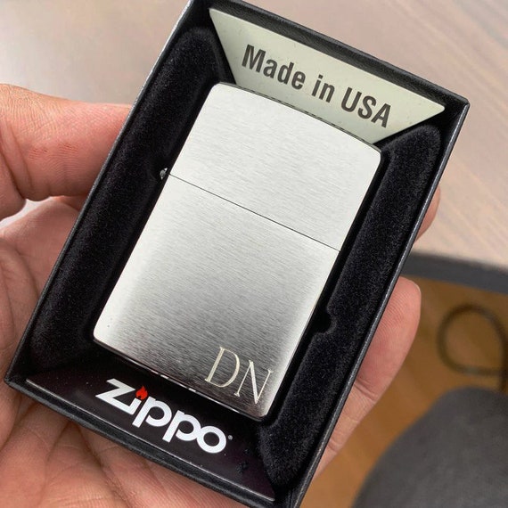 Genuine Zippo Lighter Personalizado Classic Brushed Chrome - Etsy España