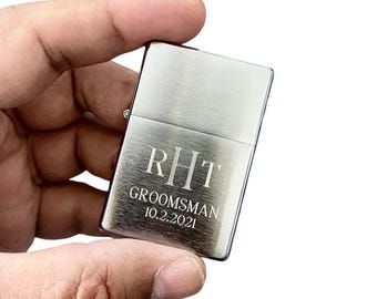 Custom Engraved Zippo Classic Gold Dust Lighter: Refillable Windproof Pocket lighter, Made in USA