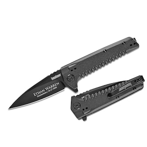 Kershaw Pocket Knife Engraved. Assisted Flipper Knife 3.5&quot; Black Spear Point Blade, Groomsmen Knife. Fathers day Gift