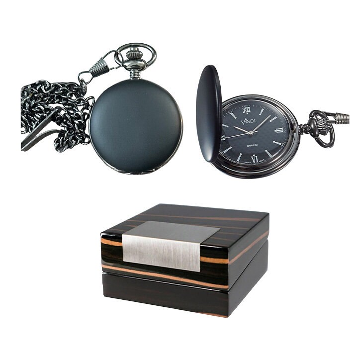 Matte black top pocket watch