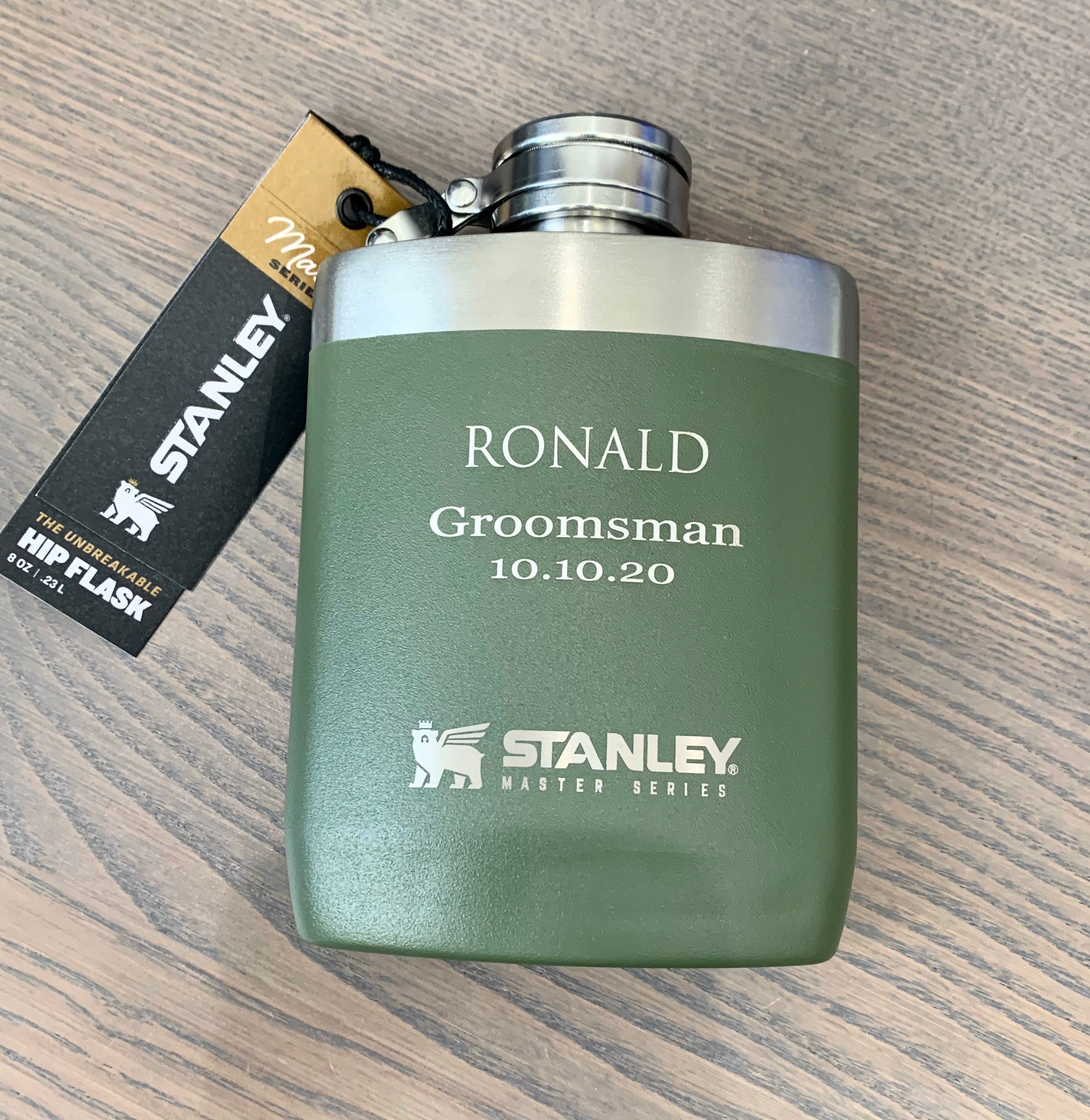 Flask for Men Engraved, 8oz Green Stanley Master Stanley Flask