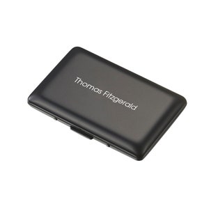 Support de carte de visite gravé, noir mat fini acier inoxydable cas de carte de visite gravé, porte-carte de visite gravé