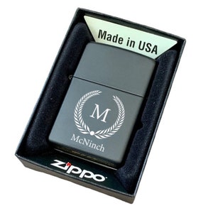 Genuine Zippo Lighter Personalized, Black Matte Zippo Engraved, Original Zippo Guaranteed