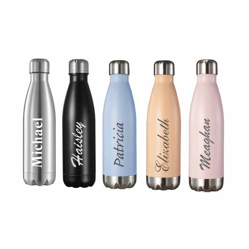 Engraved water bottle, 16oz Stainless Steel Vacuum Insulated Water bottle Engraved, Sports Water Bottle, Insulated Water Bottle image 1