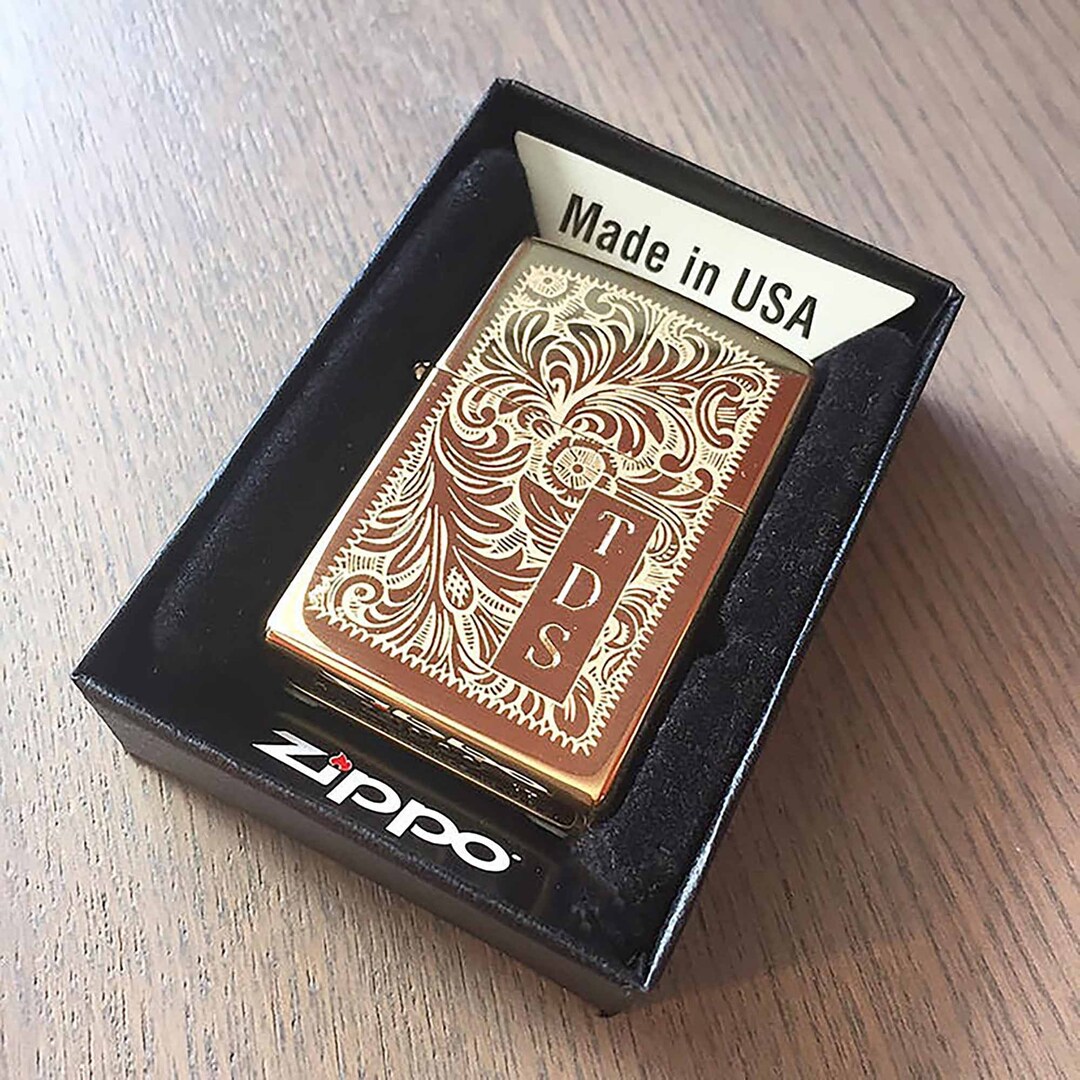 Genuine Zippo Lighter Personalized, High Polish Brass Zippo