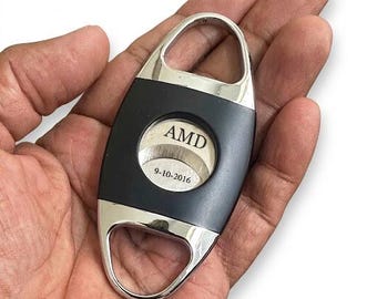 Custom Engraved Double Guillotine Cigar Cutter: Cuts up to 58 Ring Gauge