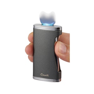 Cigars Lighter Engraved, Flat Torch Flame Cigar Lighter w/Built-in cigar punch Personalized, Groomsmen Lighter, Fathers Day Gift