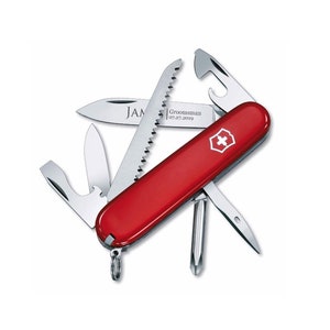 Victorinox Swiss Army Knife Engraved, Victorinox Swiss Army Hiker 3.58&quot; Red Knife, Groomsmen Knife, Fathers day Gift, Genuine Swiss Made