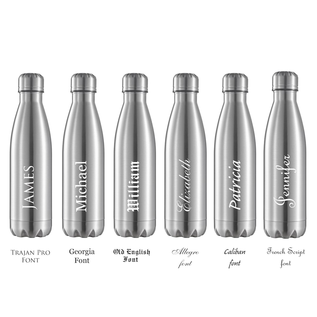 Personalized Water Bottle: Engraved 16oz Stainless Steel Vacuum Bottle ...
