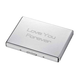 Cigarette Case Engraved,  Chrome Polished 9 100 sized cigarettes Case Engraved, Cigarette Holder Custom, Cigarette Case Custom  - VCM506