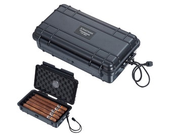 Travel Cigars Humidor Engraved, Built-in Built-in Humidifier Cigars Humidor Personalized, Groomsmen Gift, Birthday, Anniversary Gift -HUD728
