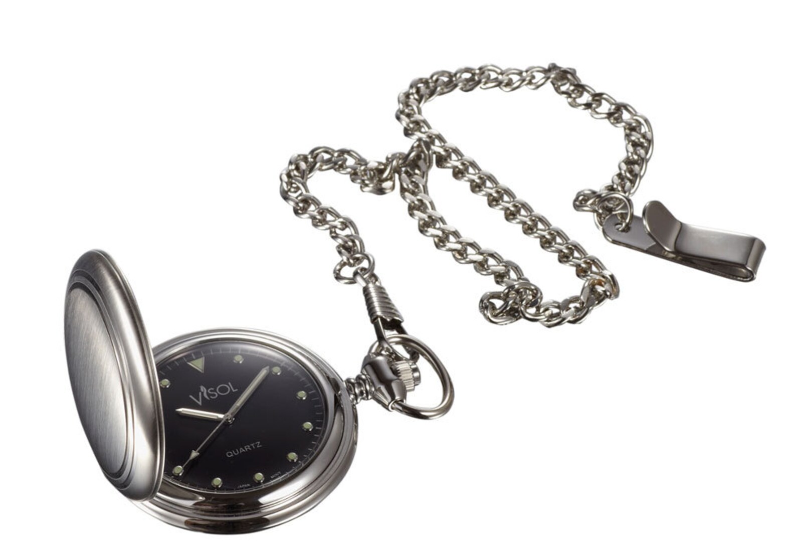 Pocket Watch Engraved Brushed Chrome Quartz Pocket Watch Etsy