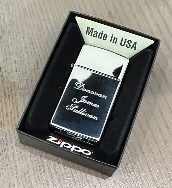 Briquet Zippo (Photo et Texte) High Polish Chrome Personnalisable