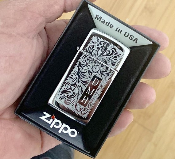 Genuine Zippo Lighter Personalized, Slim Venetian High Polish Chrome Zippo  Engraved, Original Zippo Guaranteed -  Denmark
