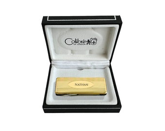 Engraved Colibri of London Money Clip, Personalized Colibri Money clip W/ Knife & Scissors in ORIGINAL Box, Money clips for Men