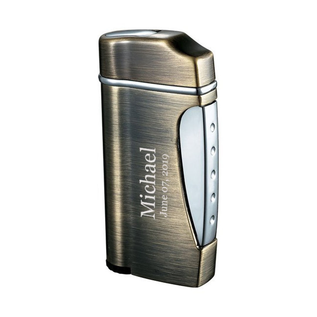 Cigar Lighter Engraved Satin Nickel Finish Torch Lighter Etsy Singapore