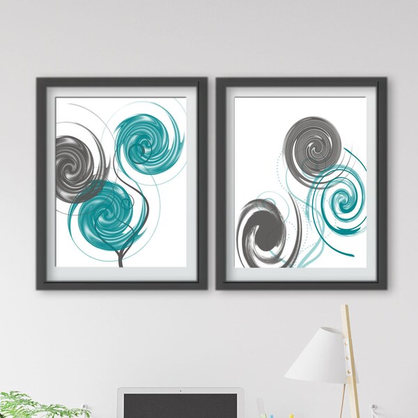 Teal Yellow Gray Etsy