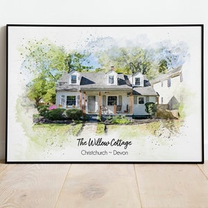 Custom Watercolor House Portrait,Watercolor House Painting,Personalized Housewarming Gift,First Home Gift,Realtor Closing Gift,Home Portrait