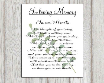 memorial sign printable in