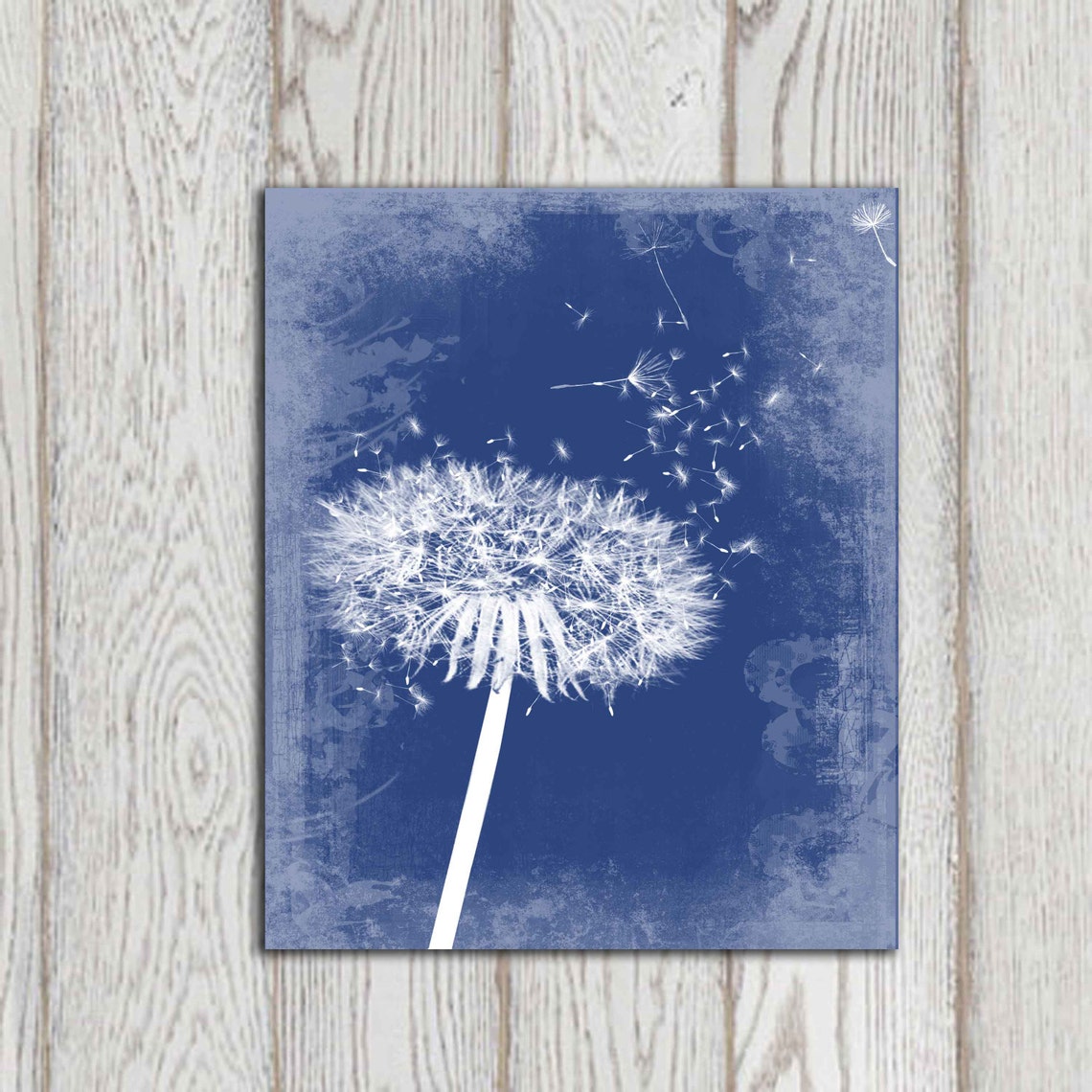 Navy Blue Farmhouse Decor Dandelion Wall Art Printable Wall Etsy UK