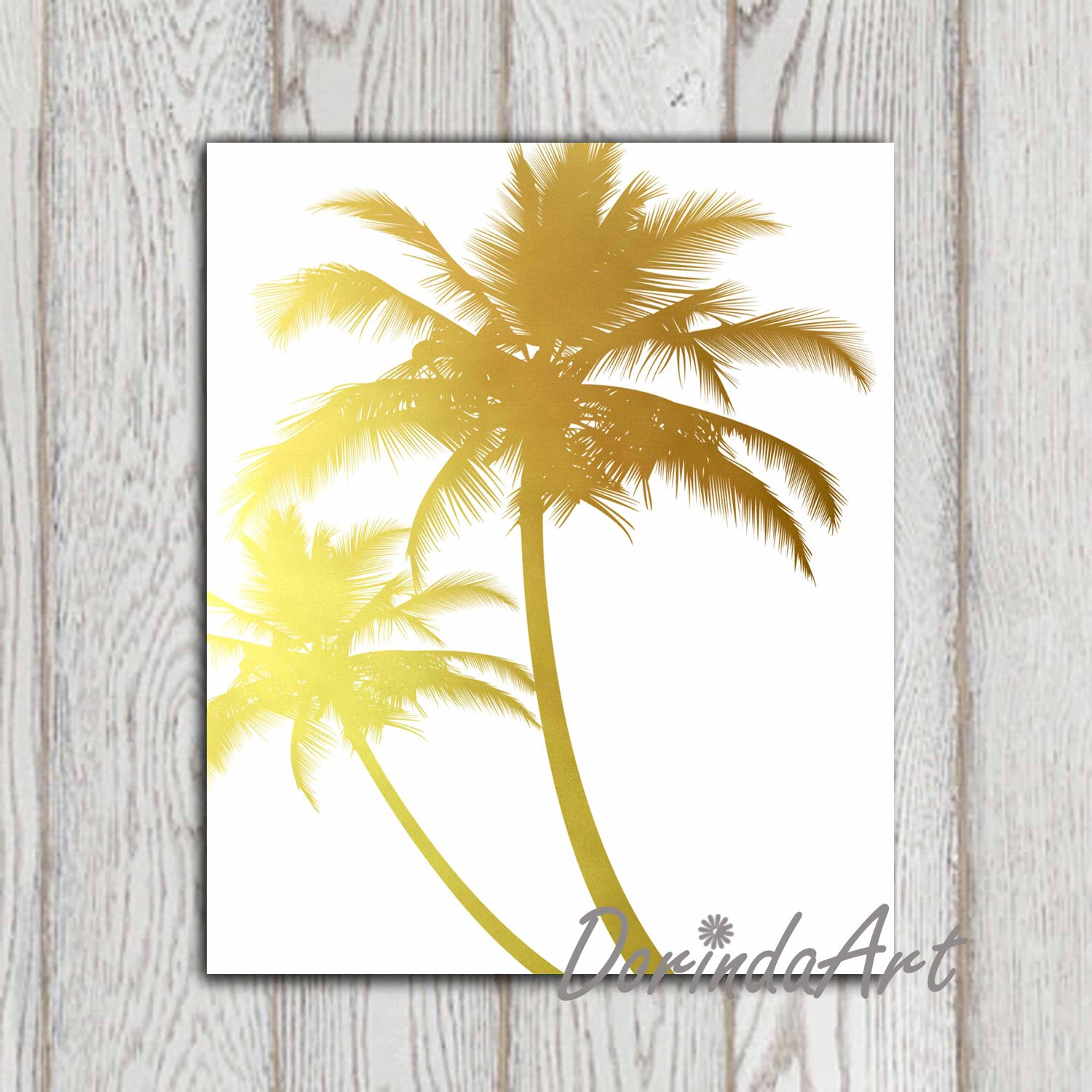 Gold Palm Tree Print Palm Tree Printable Mustard Yellow Palm Etsy