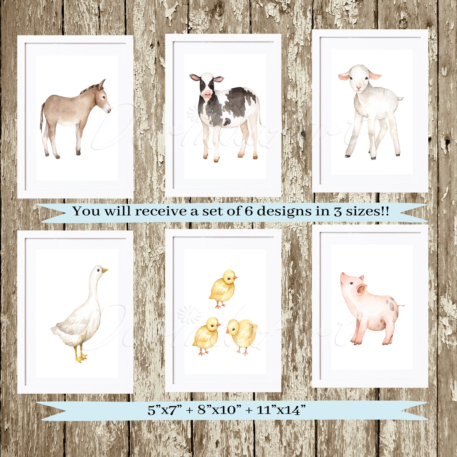 Baby Farm Animal Prints Farm Animal Decor Farm Animal Etsy