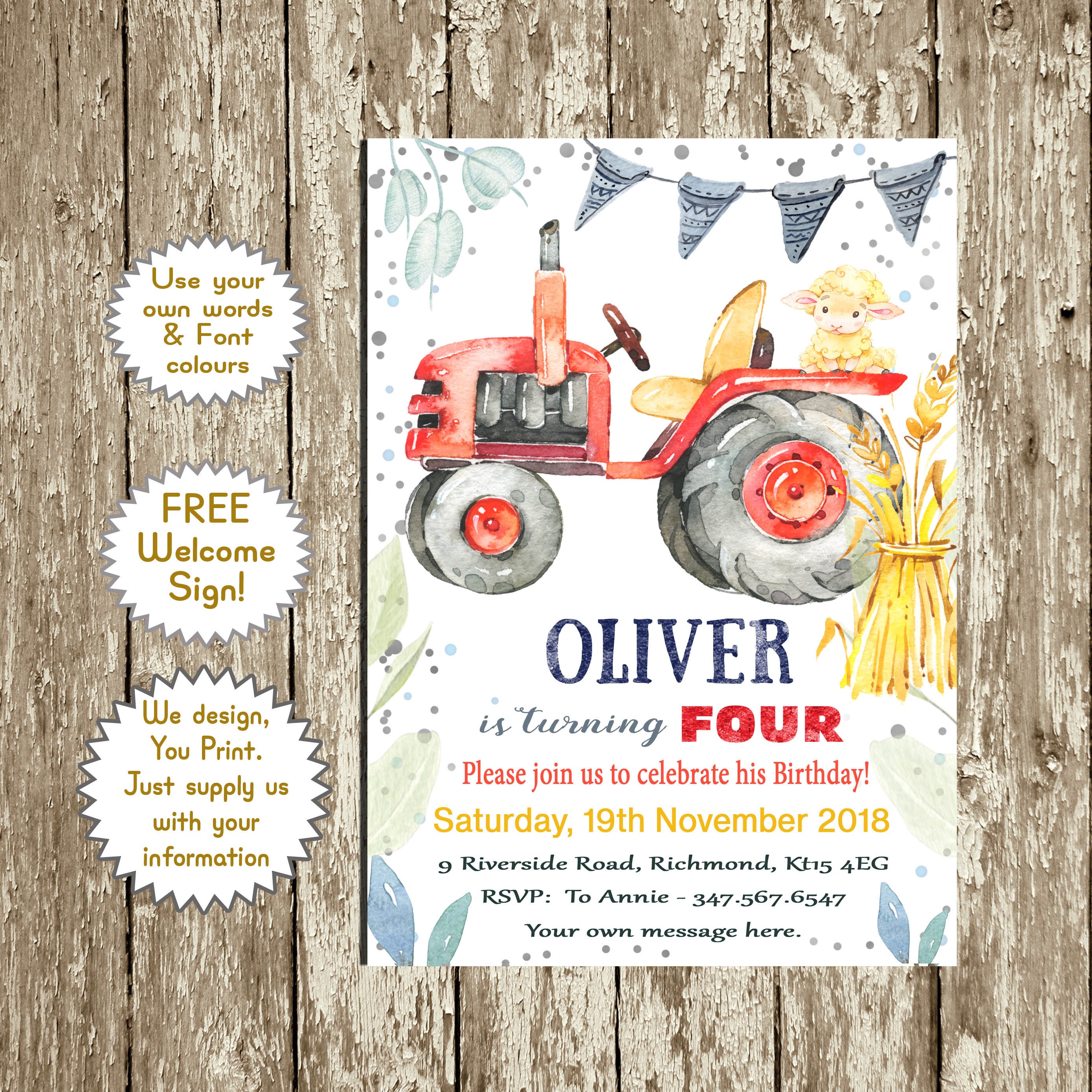 tractor-birthday-invitation-printable-red-tractor-invitations-etsy