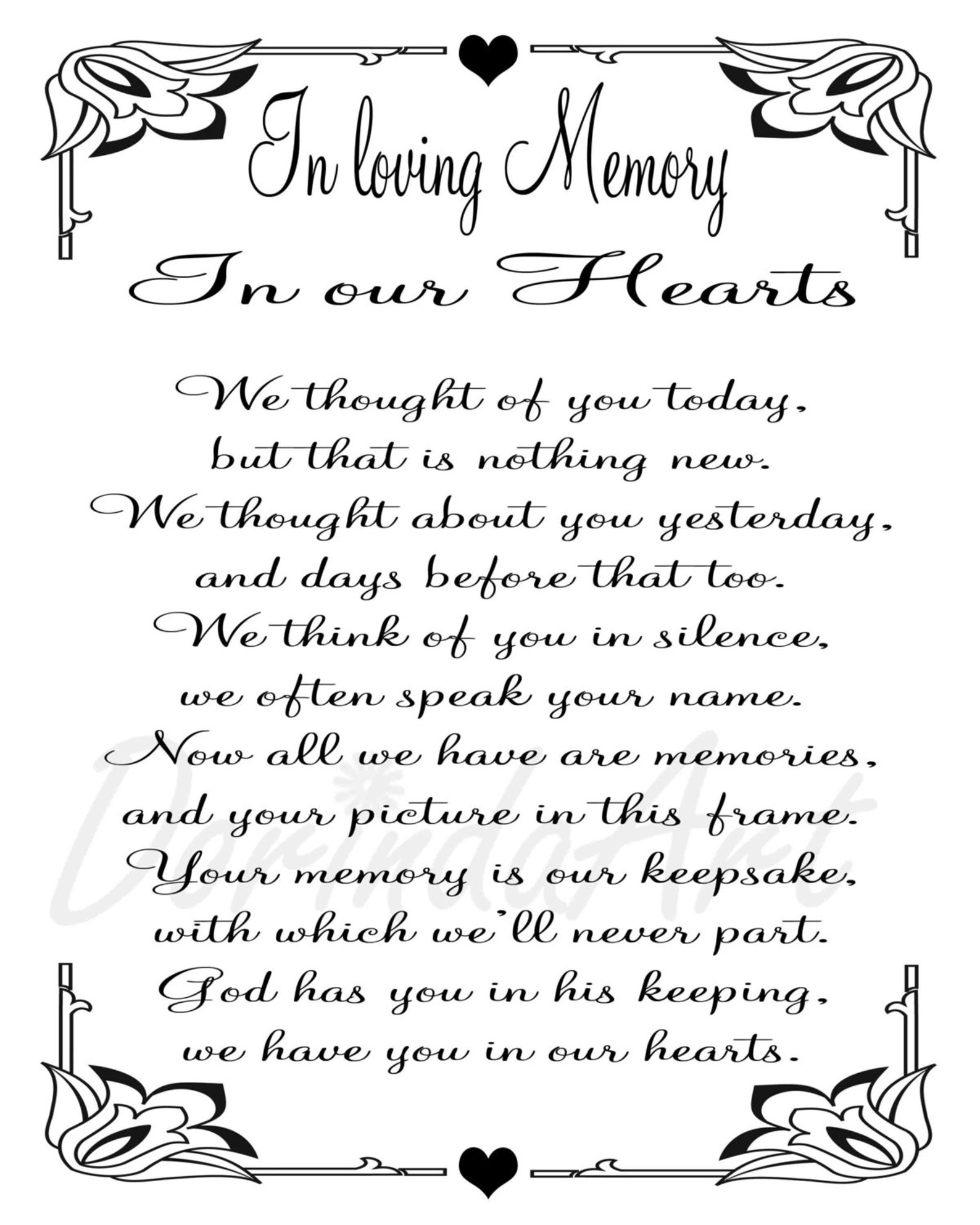 In Loving Memory Printable Memorial Table Wedding Memorial - Etsy