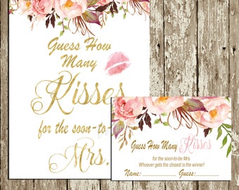 This is a graphic of Impertinent Guess How Many Kisses for the Soon to Be Mrs Free Printable It's just a picture of Impertinent Guess How Many Kisses for the Soon to Be Mrs Free Printable