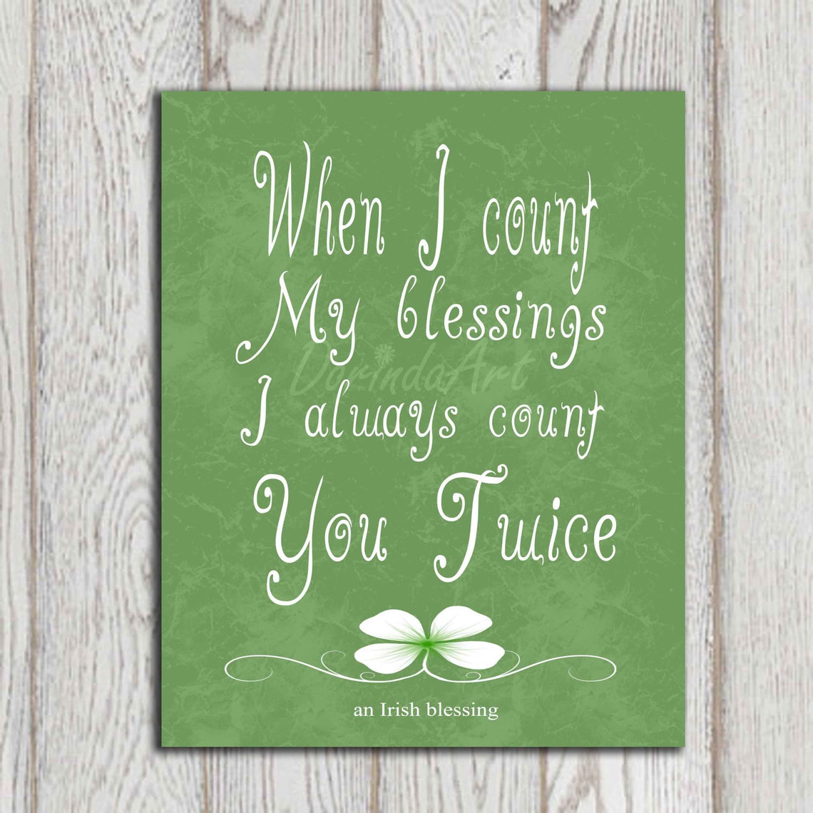 Irish Blessing Print Love Quote Printable Green Home Decor | Etsy