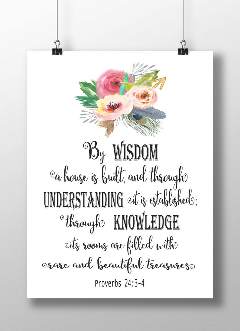 By Wisdom a House is Built Proverbs 2413 Digital Download Etsy