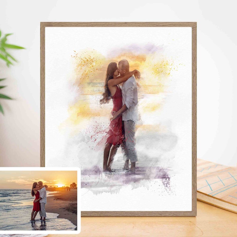 2nd Anniversary gift, Fiance gifts for him, Relationship gifts, Boyfriend gift ideas, Dating anniversary, One year dating gift, Photo gift image 1