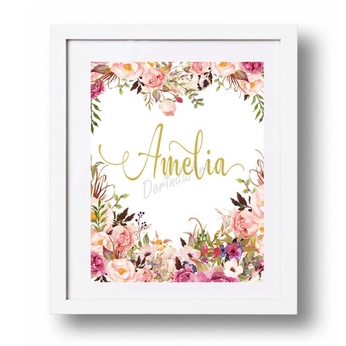 Printable Baby Name Art Personalized Baby Girl Gift Ideas Etsy Canada