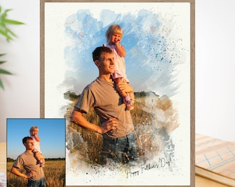 Personalized Fathers day gift from daughter or son or wife or kids, Unique Fathers day gift from photos for Step dad, Grandfather or husband