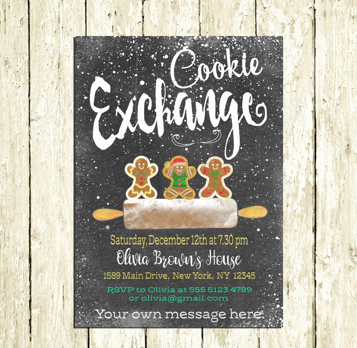 Cookie Exchange Invitations Printable Digital Chalkboard | Etsy