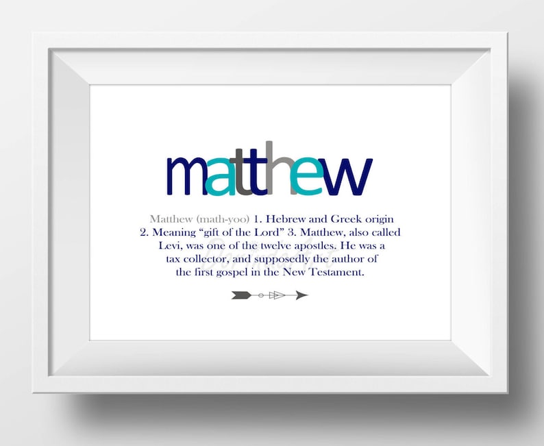 Name meaning print Personalized Baptism gift Boys Custom New baby boy gift Nursery art Christening gifts for boys Printable Digital name art
