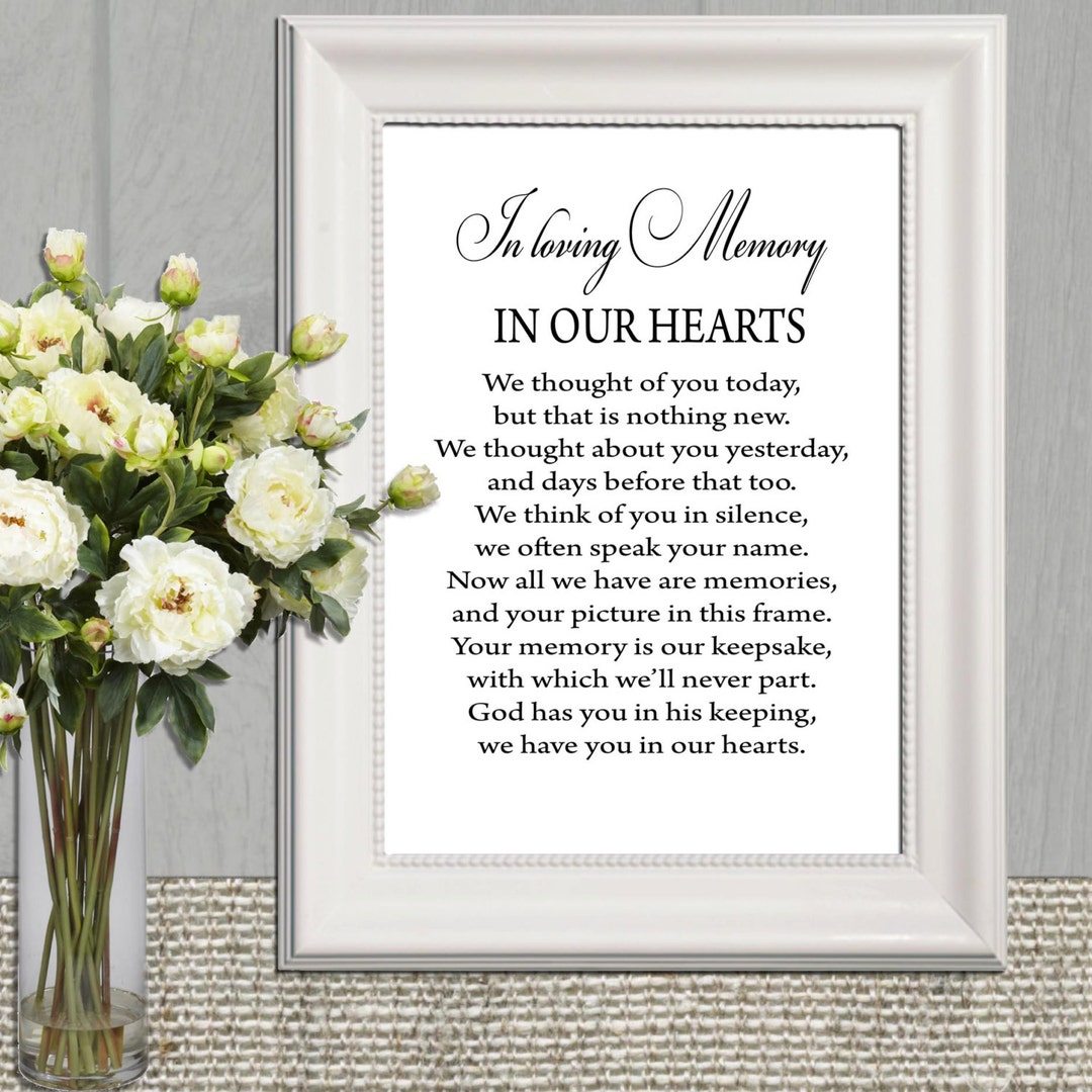 Wedding Memorial Table in Loving Memory Printable Memorial Sign ...