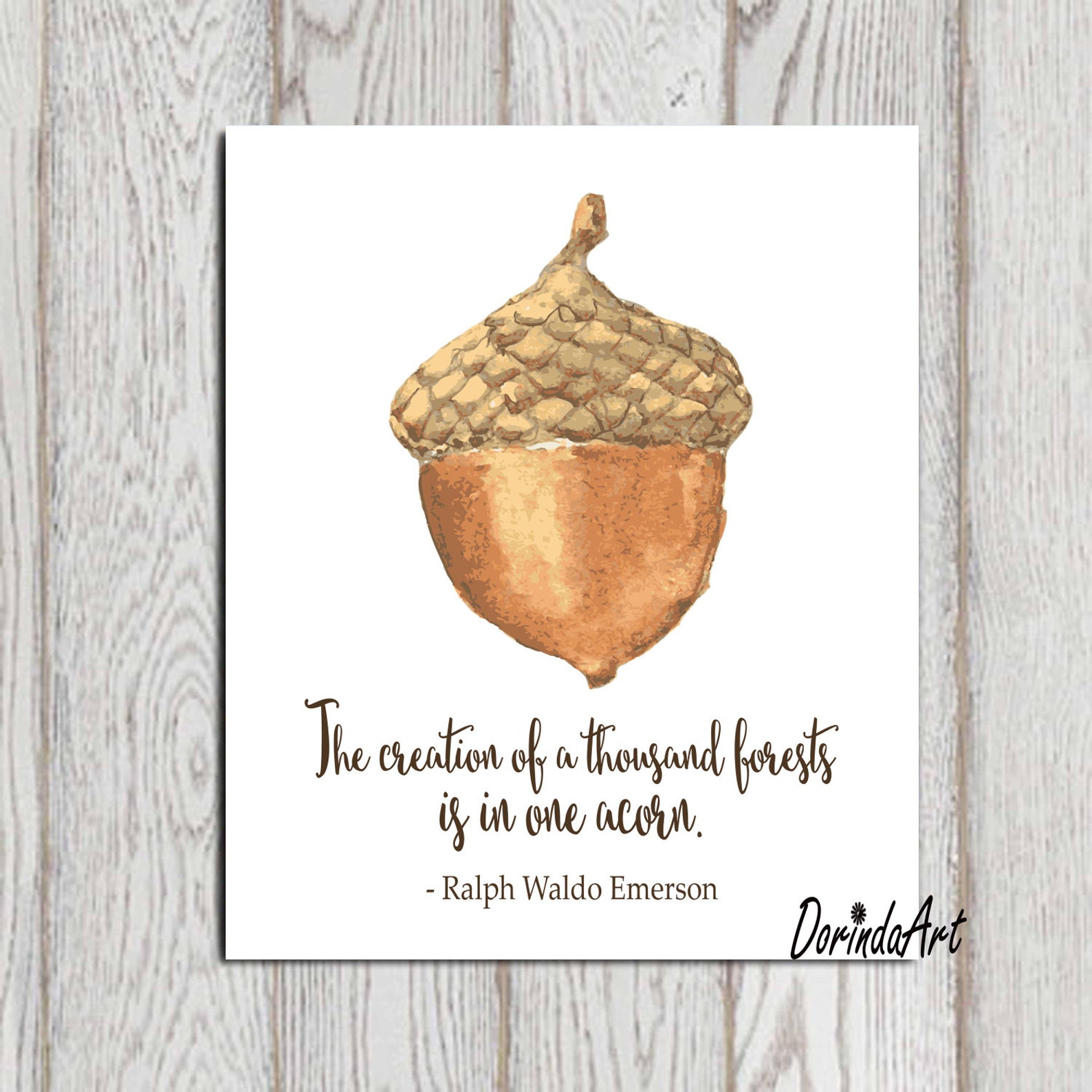 Acorn Printable Fall Poster Print Autumn Art Print Acorn Quote - Etsy
