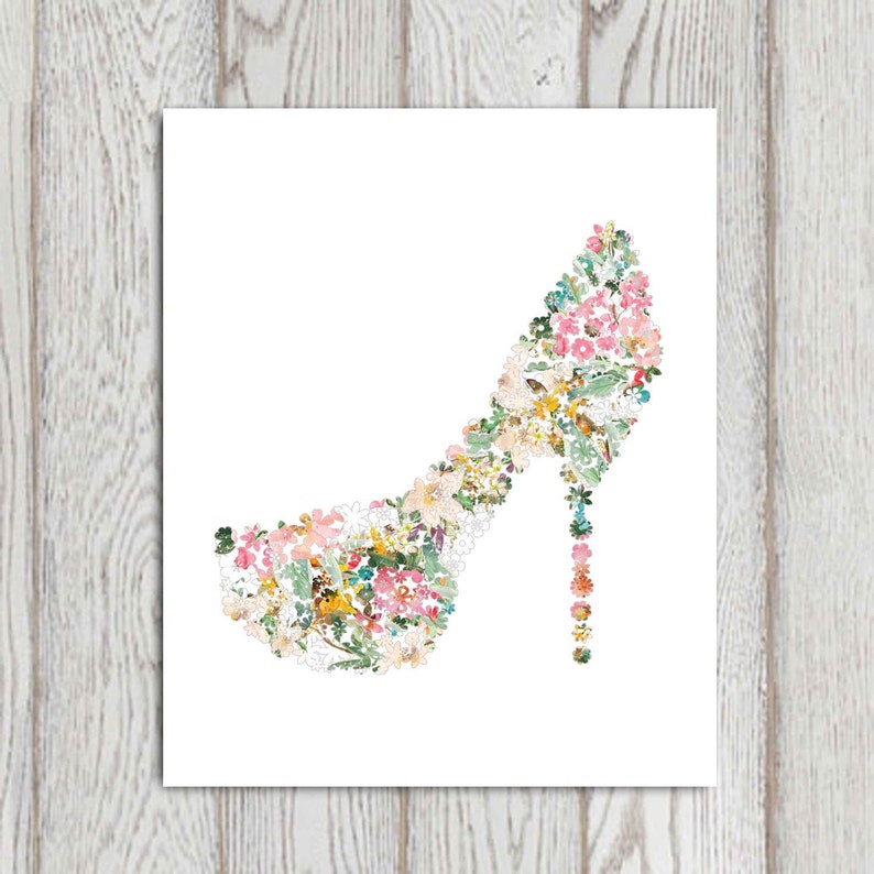 Fashion Wall Art High Heels Shoe Print Boho Wall Decor Etsy
