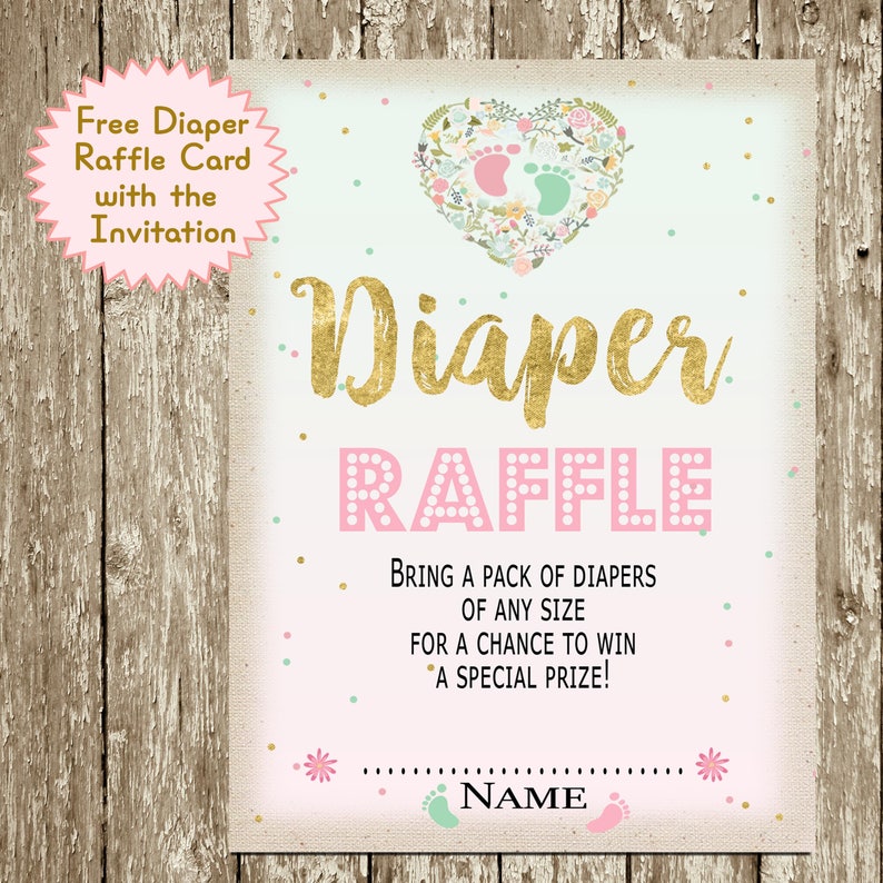 Gender Reveal Invitation and diaper Raffle Printable Boy or Etsy
