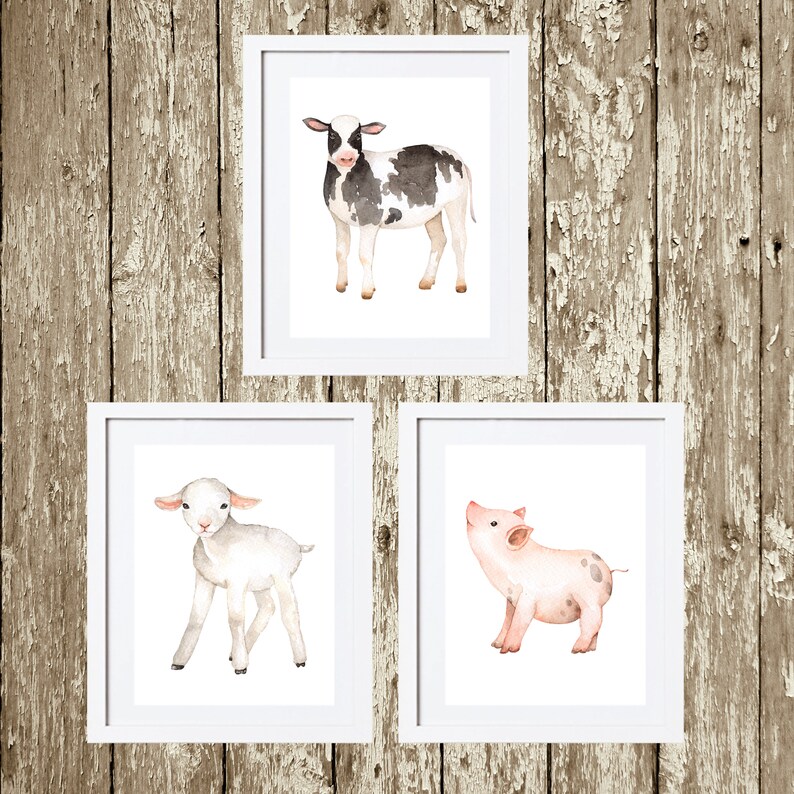 Baby Farm Animal Prints Farm Animal Decor Farm Animal Etsy