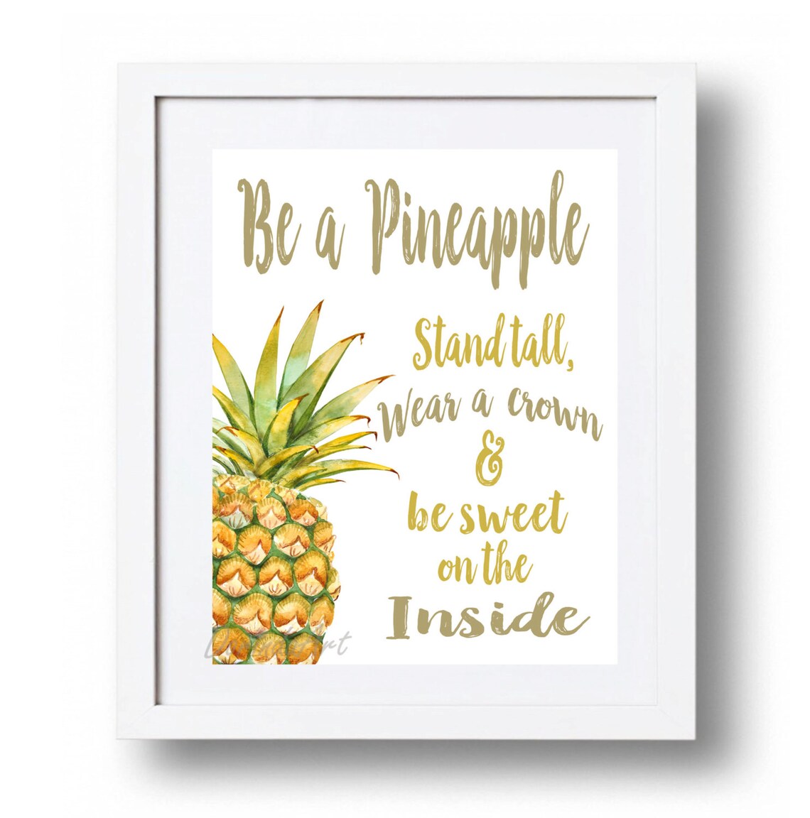 Be a Pineapple Stand Tall Pineapple Printable Watercolor Etsy UK